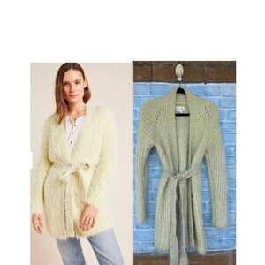 Anthropologie Larkin yellow shimmer cardigan sweater small
